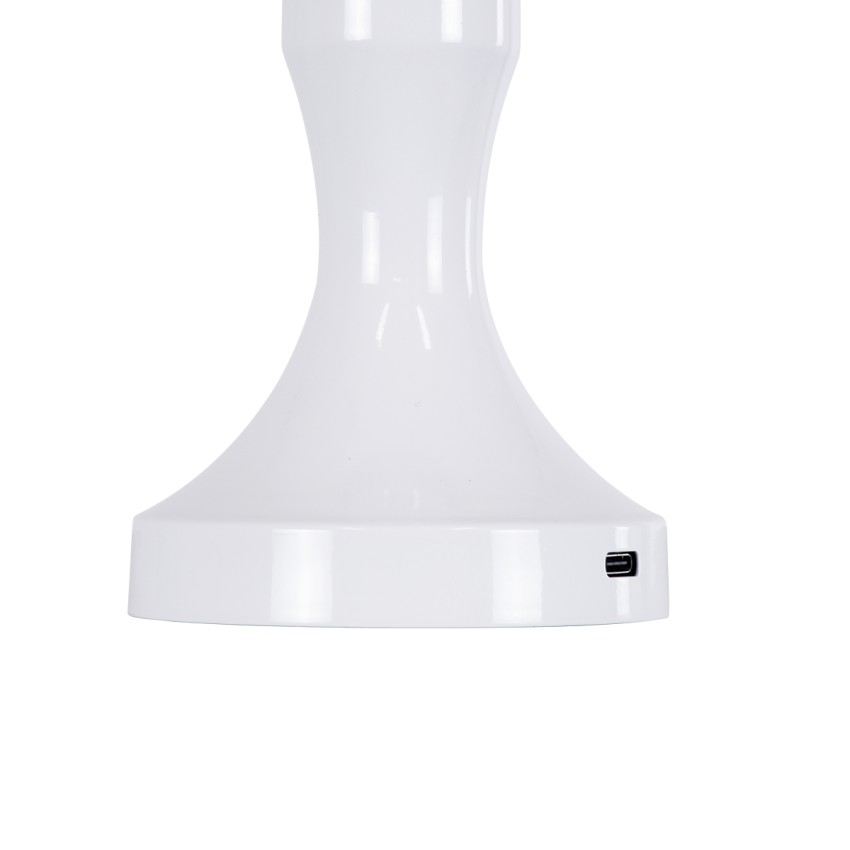 LUNNA  Μοντέρνο Επιτραπέζιο Φωτιστικό Πορτατίφ LED 1.5W 105lm 120° DC 5V Επαναφορτιζόμενο με Μπαταρία Li-ion 1800mAh - Διακόπτη Αφής με 3 Εναλλαγές Φωτισμού CCT Θερμό - Φυσικό - Ψυχρό 1500K - 4500K - 6000K Dimmable - D9 x 23cm - Λευκό