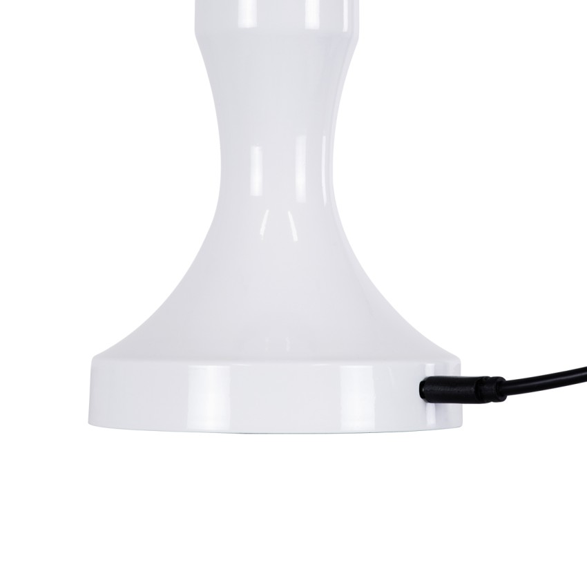 LUNNA  Μοντέρνο Επιτραπέζιο Φωτιστικό Πορτατίφ LED 1.5W 105lm 120° DC 5V Επαναφορτιζόμενο με Μπαταρία Li-ion 1800mAh - Διακόπτη Αφής με 3 Εναλλαγές Φωτισμού CCT Θερμό - Φυσικό - Ψυχρό 1500K - 4500K - 6000K Dimmable - D9 x 23cm - Λευκό