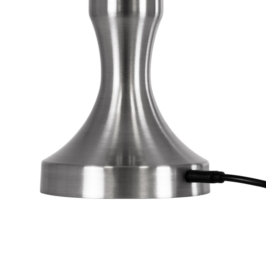 LUNNA  Μοντέρνο Επιτραπέζιο Φωτιστικό Πορτατίφ LED 1.5W 105lm 120° DC 5V Επαναφορτιζόμενο με Μπαταρία Li-ion 1800mAh - Διακόπτη Αφής με 3 Εναλλαγές Φωτισμού CCT Θερμό - Φυσικό - Ψυχρό 1500K - 4500K - 6000K Dimmable - D9 x 23cm - Ασημί