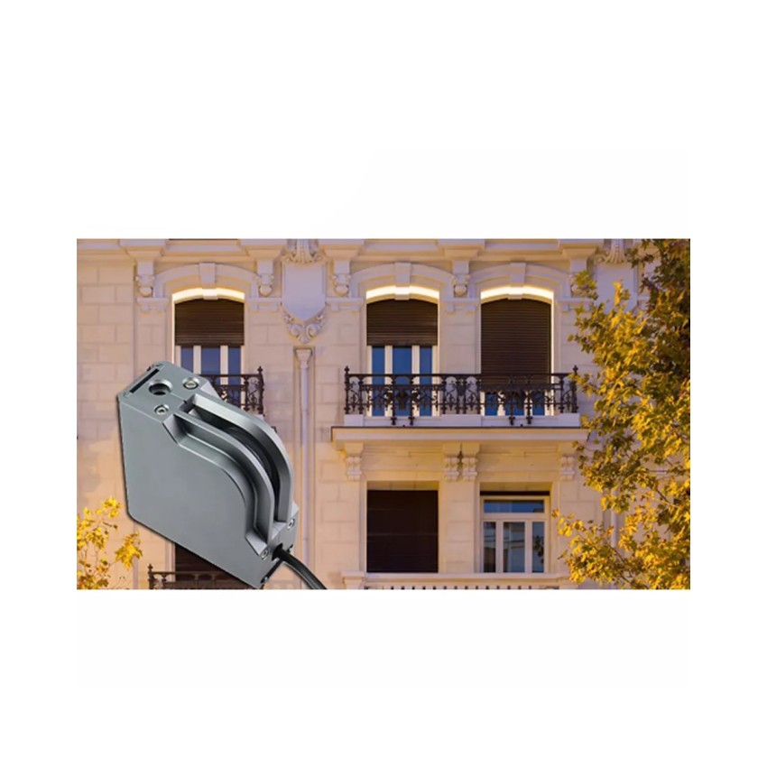 GLOBOSTAR® WINDOW-CORNA  Αρχιτεκτονικό Γωνιακό Φωτιστικό Ανάδειξης Παραθύρων Window Light LED 6W 540lm 3x172° DC 24V Αδιάβροχο IP65 Θερμό Λευκό 2700K Dimmable - Γκρι Ανθρακί - Μ12 x Π4 x Υ12cm