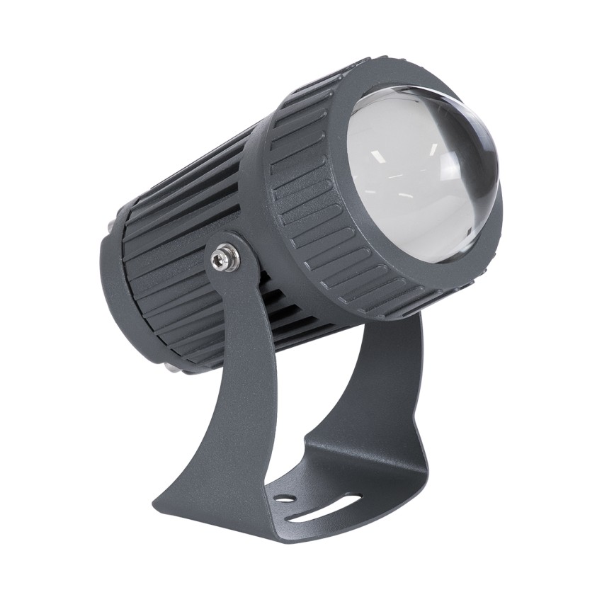 GLOBOSTAR® SPOT-FENIA  Αρχιτεκτονικό Σποτ Φωτισμου LED 10W 1150lm 5° DC 24V Αδιάβροχο IP65 Φυσικό Λευκό 4500K Dimmable - Γκρι Ανθρακί - Μ7 x Π7 x Υ12cm