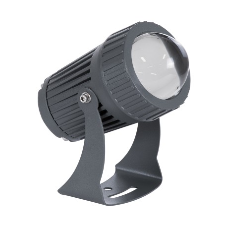 GLOBOSTAR® SPOT-FENIA  Αρχιτεκτονικό Σποτ Φωτισμου LED 10W 850lm 5° DC 24V Αδιάβροχο IP65 Μπλε Dimmable - Γκρι Ανθρακί - Μ7 x Π7 x Υ12cm