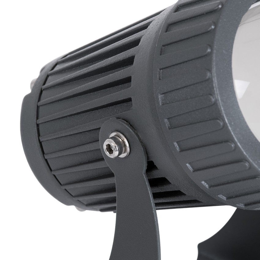 GLOBOSTAR® SPOT-FENIA  Αρχιτεκτονικό Σποτ Φωτισμου LED 10W 850lm 5° DC 24V Αδιάβροχο IP65 Μπλε Dimmable - Γκρι Ανθρακί - Μ7 x Π7 x Υ12cm