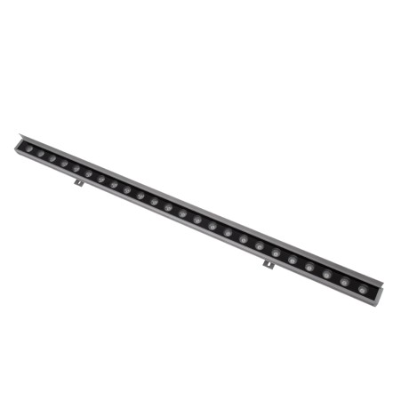 GLOBOSTAR® WASHERFAIA  Μπάρα Φωτισμού Wall Washer με Αντιθαμβωτική Γρίλια LED 24W 2640lm 15° DC 24V Αδιάβροχο IP65 Θερμό Λευκό 2700K Dimmable - Bridgelux SMD Chip - Ασημί - Μ100 x Π4 x Υ5.5cm