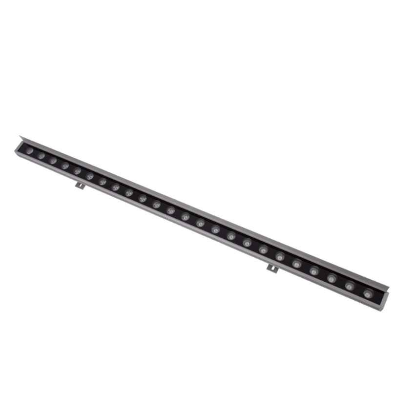 GLOBOSTAR® WASHERFAIA  Μπάρα Φωτισμού Wall Washer με Αντιθαμβωτική Γρίλια LED 24W 2640lm 15° DC 24V Αδιάβροχο IP65 Θερμό Λευκό 2700K Dimmable - Bridgelux SMD Chip - Ασημί - Μ100 x Π4 x Υ5.5cm