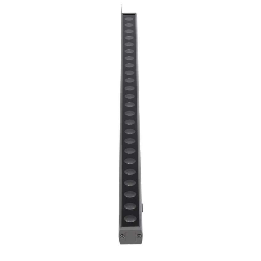 GLOBOSTAR® WASHERFAIA  Μπάρα Φωτισμού Wall Washer με Αντιθαμβωτική Γρίλια LED 24W 2640lm 15° DC 24V Αδιάβροχο IP65 Θερμό Λευκό 2700K Dimmable - Bridgelux SMD Chip - Ασημί - Μ100 x Π4 x Υ5.5cm