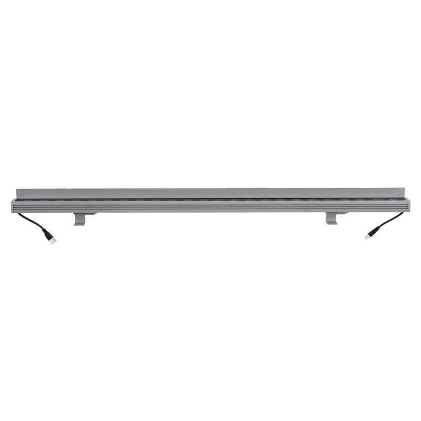 GLOBOSTAR® WASHERFAIA  Μπάρα Φωτισμού Wall Washer με Αντιθαμβωτική Γρίλια LED 24W 2640lm 15° DC 24V Αδιάβροχο IP65 Θερμό Λευκό 2700K Dimmable - Bridgelux SMD Chip - Ασημί - Μ100 x Π4 x Υ5.5cm