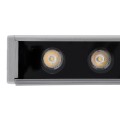 GLOBOSTAR® WASHERFAIA  Μπάρα Φωτισμού Wall Washer με Αντιθαμβωτική Γρίλια LED 24W 2640lm 15° DC 24V Αδιάβροχο IP65 Θερμό Λευκό 2700K Dimmable - Bridgelux SMD Chip - Ασημί - Μ100 x Π4 x Υ5.5cm