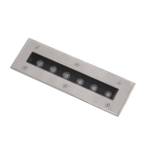GLOBOSTAR® UNDERGROUND-REMVI  Χωνευτή Μπάρα Φωτισμού Wall Washer LED 9W 990lm 10° DC 24V Αδιάβροχο IP68 Θερμό Λευκό 2700K Dimmable - Ανοξείδωτο Ατσάλι 304 - Μ30 x Π9 x Υ8.5cm / Q28.5 x 7.5cm