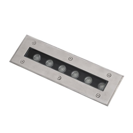 GLOBOSTAR® UNDERGROUND-REMVI  Χωνευτή Μπάρα Φωτισμού Wall Washer LED 9W 765lm 10° DC 24V Αδιάβροχο IP68 RGBW Dimmable DMX512 - Ανοξείδωτο Ατσάλι 304 - Μ30 x Π9 x Υ8.5cm / Q28.5 x 7.5cm