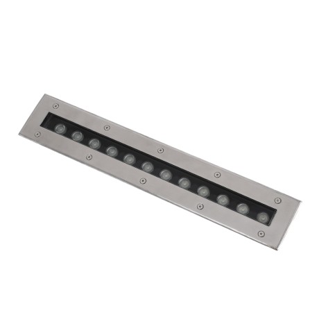 GLOBOSTAR® UNDERGROUND-REMVI  Χωνευτή Μπάρα Φωτισμού Wall Washer LED 12W 1020lm 10° DC 24V Αδιάβροχο IP68 RGBW Dimmable DMX512 - Ανοξείδωτο Ατσάλι 304 - Μ50 x Π9 x Υ7.2cm / Q48.5 x 7.5cm