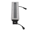 GLOBOSTAR® UNDERGROUND-REMVI  Χωνευτή Μπάρα Φωτισμού Wall Washer LED 12W 1020lm 10° DC 24V Αδιάβροχο IP68 RGBW Dimmable DMX512 - Ανοξείδωτο Ατσάλι 304 - Μ50 x Π9 x Υ7.2cm / Q48.5 x 7.5cm