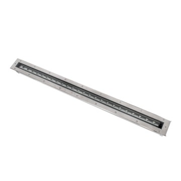 UNDERGROUND-PASSAGGIO  Χωνευτό Φωτιστικό Wall Washer Δαπέδου LED 24W 2040lm 10° DC 24V Αδιάβροχο IP68 με Ρυθμιζόμενη Γωνία Φωτισμού L108 x W9 x H7.5cm RGBW DMX512 - Ανοξείδωτο Ατσάλι