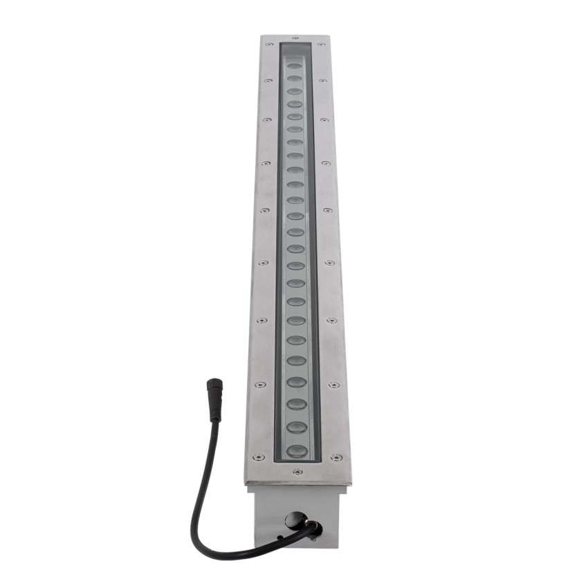 UNDERGROUND-PASSAGGIO  Χωνευτό Φωτιστικό Wall Washer Δαπέδου LED 24W 2040lm 10° DC 24V Αδιάβροχο IP68 με Ρυθμιζόμενη Γωνία Φωτισμού L108 x W9 x H7.5cm RGBW DMX512 - Ανοξείδωτο Ατσάλι