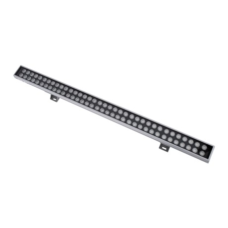 GLOBOSTAR® WASHER-GAIA  Μπάρα Φωτισμού Wall Washer LED 144W 12240lm 10° DC 24V Αδιάβροχο IP67 Πολύχρωμο RGBW DMX512 Dimmable - Ασημί - Μ100 x Π7.3 x Υ4.3cm