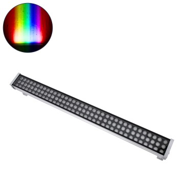 GLOBOSTAR® WASHER-GAIA  Μπάρα Φωτισμού Wall Washer LED 216W 18360lm 10° DC 24V Αδιάβροχο IP67 RGBW DMX512 Dimmable - Ασημί - Μ100 x Π10.2 x Υ9.5cm