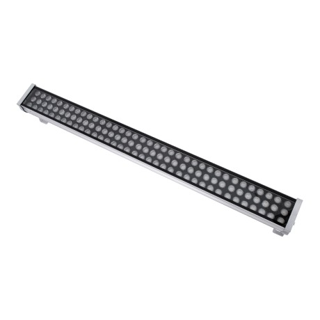 GLOBOSTAR® WASHER-GAIA  Μπάρα Φωτισμού Wall Washer LED 216W 18360lm 10° DC 24V Αδιάβροχο IP67 RGBW DMX512 Dimmable - Ασημί - Μ100 x Π10.2 x Υ9.5cm