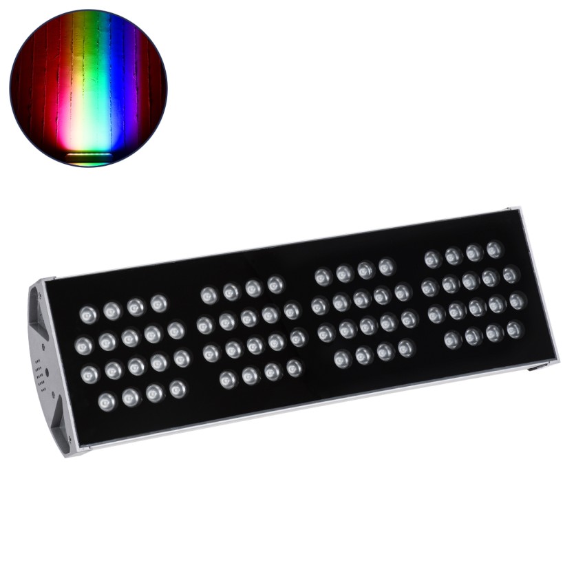 FLOOD-TENA  Προβολέας Wall Washer για Φωτισμό Κτιρίων LED 144W 12240lm 10° DC 24V Αδιάβροχο IP65 L57 x W18 x H19.5cm RGBW DMX512 - Ασημί