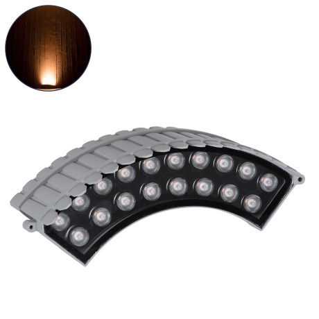 GLOBOSTAR® TREELIGHT-JINA  Κυρτή Μπάρα Φωτισμού Wall Washer για Φυτά - Δέντρα LED 18W 1530lm 10° DC 24V Αδιάβροχο IP65 Πορτοκαλί 2200K Dimmable - Γκρι Ανθρακί - Μ29 x Π11 x Υ10.5cm