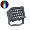 GLOBOSTAR® FLOOD-XENA  Προβολέας Σποτ Wall Washer με Αντιθαμβωτική Γρίλια LED 48W 4080lm 10° DC 24V Αδιάβροχο IP65 RGBW DMX512 Dimmable - Γκρι Ανθρακί - Μ17.5 x Π12.5 x Υ18cm