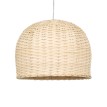 BERMUDA  Boho Κρεμαστό Φωτιστικό Καμπάνα Μονόφωτο 1 x E27 IP20 Μπεζ Ξύλο - Μ31 x Π31 x Y22cm