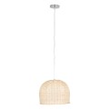 BERMUDA  Boho Κρεμαστό Φωτιστικό Καμπάνα Μονόφωτο 1 x E27 IP20 Μπεζ Ξύλο - Μ31 x Π31 x Y22cm