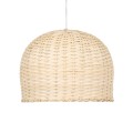 BERMUDA  Boho Κρεμαστό Φωτιστικό Καμπάνα Μονόφωτο 1 x E27 IP20 Μπεζ Ξύλο - Μ31 x Π31 x Y22cm