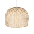 BERMUDA  Boho Κρεμαστό Φωτιστικό Καμπάνα Μονόφωτο 1 x E27 IP20 Μπεζ Ξύλο - Μ31 x Π31 x Y22cm