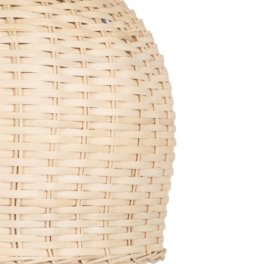 BERMUDA  Boho Κρεμαστό Φωτιστικό Καμπάνα Μονόφωτο 1 x E27 IP20 Μπεζ Ξύλο - Μ31 x Π31 x Y22cm