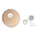 BERMUDA  Boho Κρεμαστό Φωτιστικό Καμπάνα Μονόφωτο 1 x E27 IP20 Μπεζ Ξύλο - Μ31 x Π31 x Y22cm