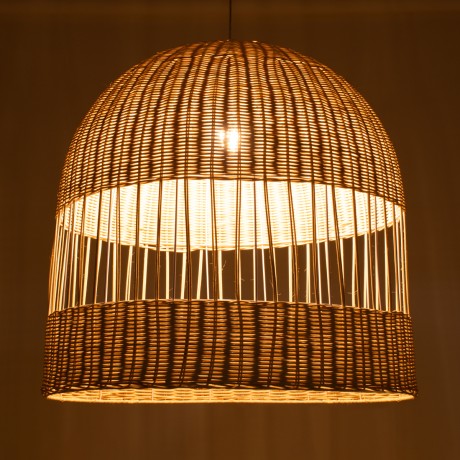 GLOBOSTAR® LUCIA  Boho Κρεμαστό Φωτιστικό Οροφής με Ντουί 1 x E27 AC 220-240V IP20 - Μπεζ - Μ60 x Π60 x Y60cm