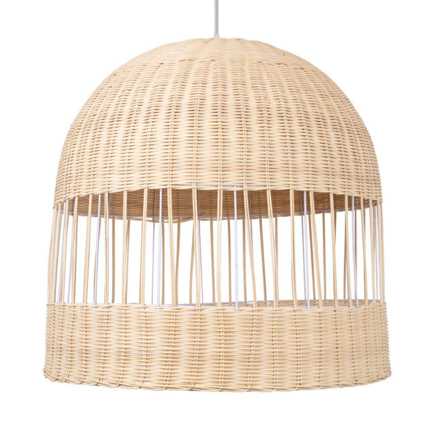 GLOBOSTAR® LUCIA  Boho Κρεμαστό Φωτιστικό Οροφής με Ντουί 1 x E27 AC 220-240V IP20 - Μπεζ - Μ60 x Π60 x Y60cm