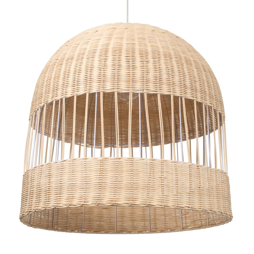 GLOBOSTAR® LUCIA  Boho Κρεμαστό Φωτιστικό Οροφής με Ντουί 1 x E27 AC 220-240V IP20 - Μπεζ - Μ60 x Π60 x Y60cm