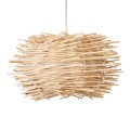 MINORCA  Boho Κρεμαστό Φωτιστικό Ανάρτηση Μονόφωτο 1 x E27 IP20 Μπεζ Ξύλο - Μ35 x Π35 x Y23cm