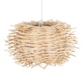 MINORCA  Boho Κρεμαστό Φωτιστικό Ανάρτηση Μονόφωτο 1 x E27 IP20 Μπεζ Ξύλο - Μ35 x Π35 x Y23cm