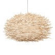 MINORCA  Boho Κρεμαστό Φωτιστικό Ανάρτηση Μονόφωτο 1 x E27 IP20 Μπεζ Ξύλο - Μ60 x Π60 x Y35cm