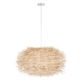 MINORCA  Boho Κρεμαστό Φωτιστικό Ανάρτηση Μονόφωτο 1 x E27 IP20 Μπεζ Ξύλο - Μ60 x Π60 x Y35cm