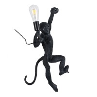 GLOBOSTAR® APES  Μοντέρνο Φωτιστικό Τοίχου - Απλίκα με Ντουί 1 x E27 AC 220-240V IP20 - Μαύρο - Μ34 x Π31 x Υ61cm