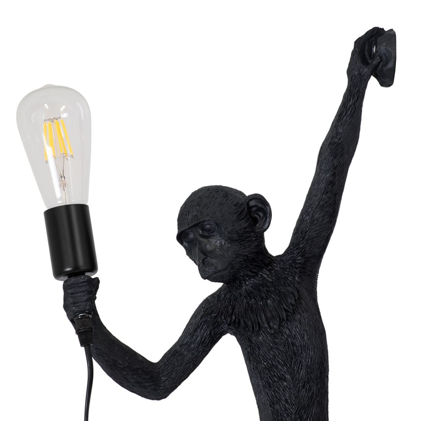 GLOBOSTAR® APES  Μοντέρνο Φωτιστικό Τοίχου - Απλίκα με Ντουί 1 x E27 AC 220-240V IP20 - Μαύρο - Μ34 x Π31 x Υ61cm