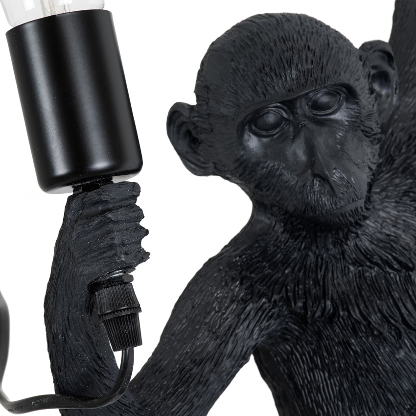 GLOBOSTAR® APES  Μοντέρνο Φωτιστικό Τοίχου - Απλίκα με Ντουί 1 x E27 AC 220-240V IP20 - Μαύρο - Μ34 x Π31 x Υ61cm