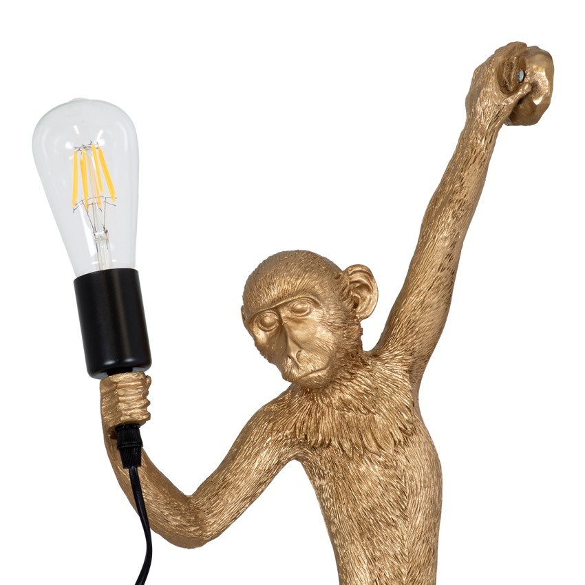 GLOBOSTAR® APES  Μοντέρνο Φωτιστικό Τοίχου - Απλίκα με Ντουί 1 x E27 AC 220-240V IP20 - Χρυσό & Μαύρο - Μ34 x Π31 x Υ61cm