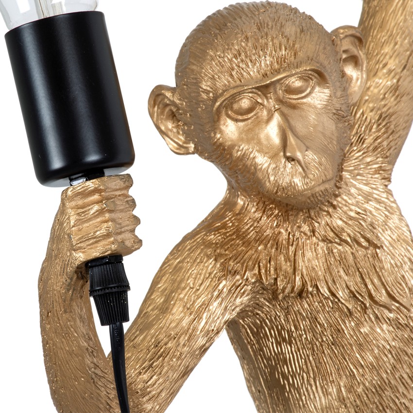 GLOBOSTAR® APES  Μοντέρνο Φωτιστικό Τοίχου - Απλίκα με Ντουί 1 x E27 AC 220-240V IP20 - Χρυσό & Μαύρο - Μ34 x Π31 x Υ61cm