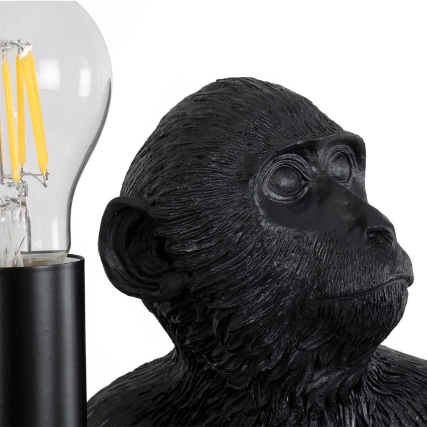 GLOBOSTAR® APES  Μοντέρνο Επιτραπέζιο Φωτιστικό Πορτατίφ με Ντουί 1 x E27 AC 220-240V IP20 - Μαύρο - Μ30 x Π27 x Υ30cm