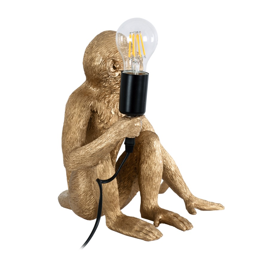 GLOBOSTAR® APES  Μοντέρνο Επιτραπέζιο Φωτιστικό Πορτατίφ με Ντουί 1 x E27 AC 220-240V IP20 - Χρυσό - Μ30 x Π27 x Υ30cm