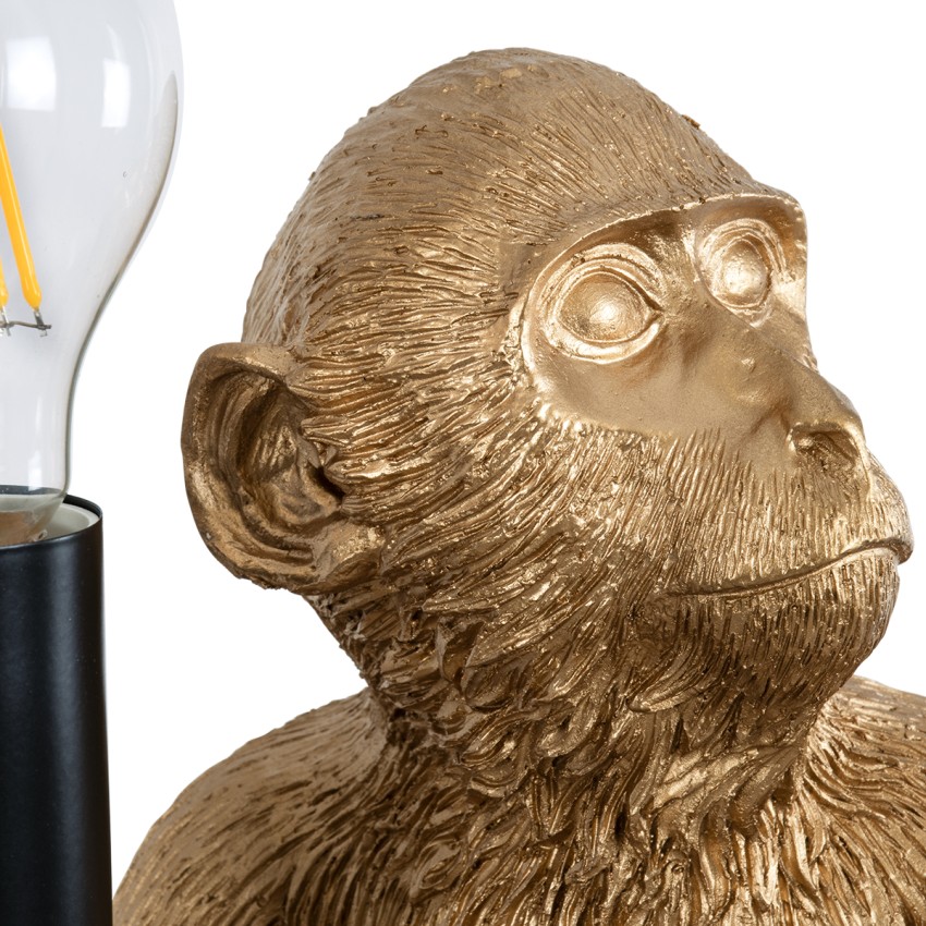 GLOBOSTAR® APES  Μοντέρνο Επιτραπέζιο Φωτιστικό Πορτατίφ με Ντουί 1 x E27 AC 220-240V IP20 - Χρυσό - Μ30 x Π27 x Υ30cm