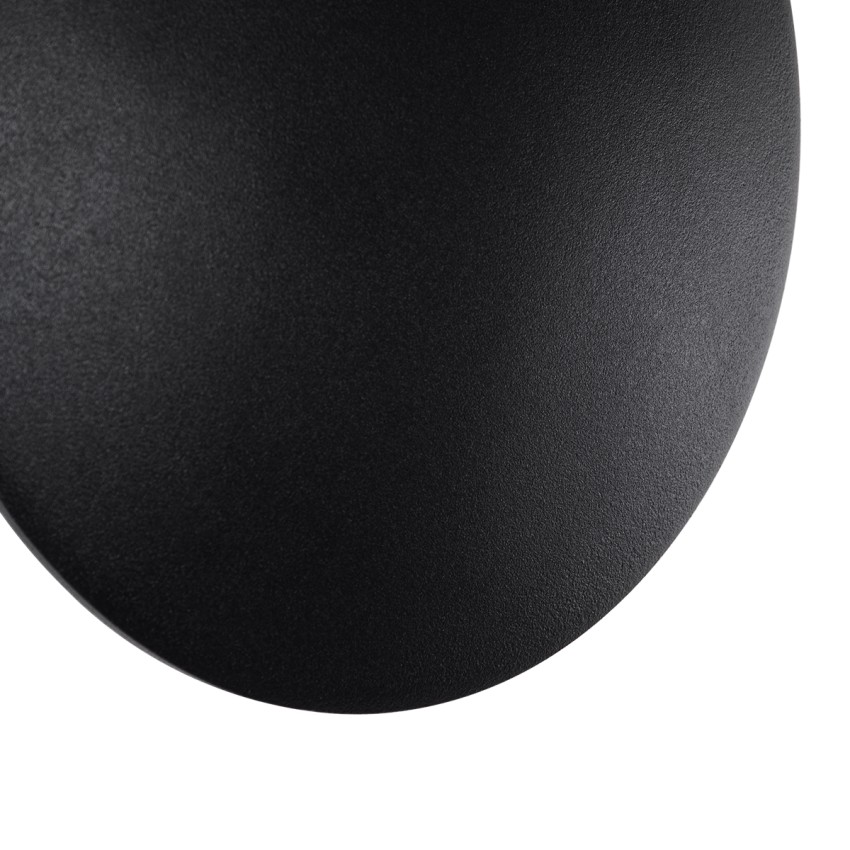 GLOBOSTAR® HELIO-R  Μοντέρνο Φωτιστικό Τοίχου - Απλίκα LED 7W 700lm 120° AC 220-240V Αδιάβροχο IP65 Θερμό Λευκό 2700K - Lumileds SMD Chip & TÜV SÜD Driver - Μαύρο Ματ - Μ16 x Π5 x Υ16cm
