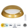 ANATOLIA  Πλαφονιέρα Οροφής LED CCT 60W 6900lm 120° AC 220-240V - Εναλλαγή Φωτισμού μέσω Τηλεχειριστηρίου All In One Ψυχρό 6000k+Φυσικό 4500k+Θερμό 2700k Dimmable Φ43cm - Χρυσό