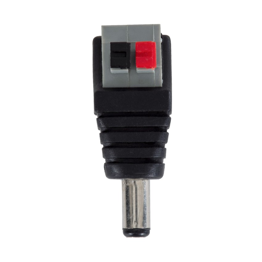 Βύσμα Τροφοδοσίας DC Αρσενικό - Male Jack Connector σε Κλέμα Πατητή Ταχείας Σύνδεσης L4.1 x W1.5 x H2cm
