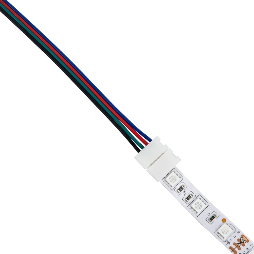 Ταχυσύνδεσμος Τροφοδοσίας IP20 - Strip To Power Connector 4 PIN Male για Ένωση 1 x RGB Ταινία LED Πλάτους 10mm