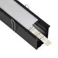 RECESS-PROFILE  Προφίλ Αλουμινίου - Βάση & Ψύκτρα Ταινίας LED με Λευκό Γαλακτερό Κάλυμμα - Χωνευτή Χρήση - Πατητό Κάλυμμα - Μαύρο - 3 Μέτρα - Μ300 x Π7.5 x Υ7cm